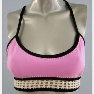 Nwt Victorias Secret Long Line Surf Bralette Racerback Crochet Bikini Top Medium